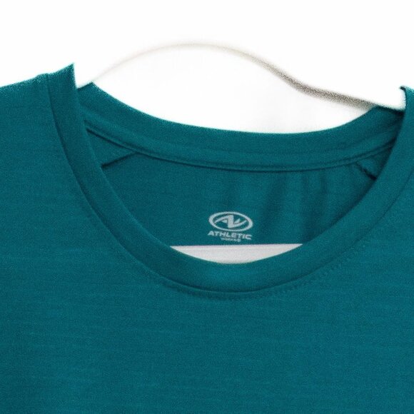 Athletic Works Mens Teal Short Sleeve Performance T-Shirt - Picture 2 of 8